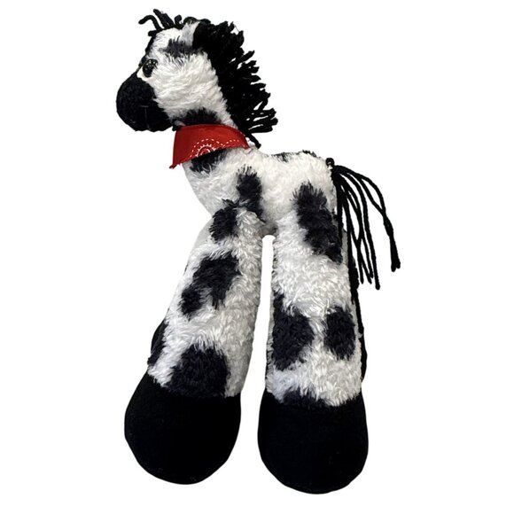 Bestever Shelly Adventures Black White Plush Pony Red Bandana 12" Tall Soft Toy - Picture 2 of 6